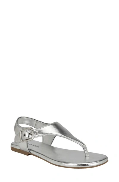 Shop Calvin Klein Moraca Ankle Strap Sandal In Silver