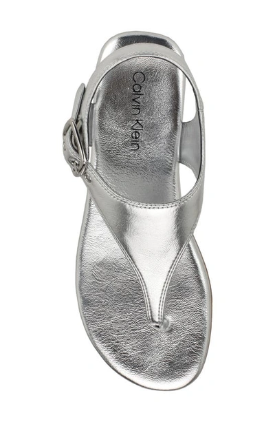 Shop Calvin Klein Moraca Ankle Strap Sandal In Silver