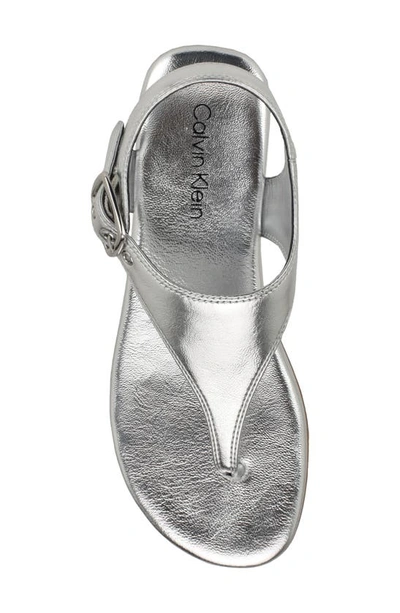 Calvin Klein Moraca Ankle Strap Sandal In Silver