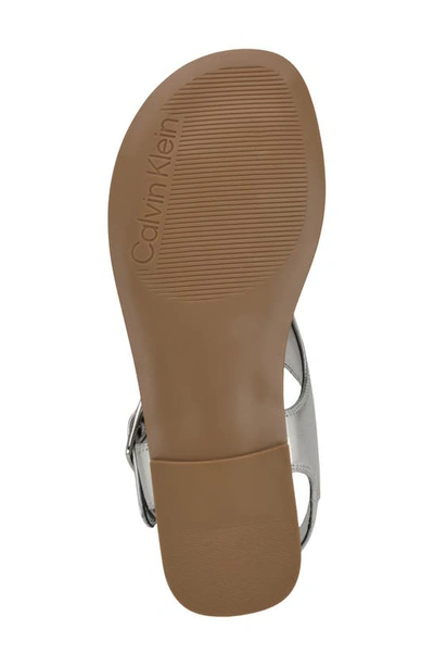 Calvin Klein Moraca Ankle Strap Sandal In Silver