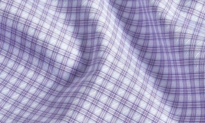 Shop David Donahue Trim Fit Dobby Microcheck Dress Shirt In Lilac/ White