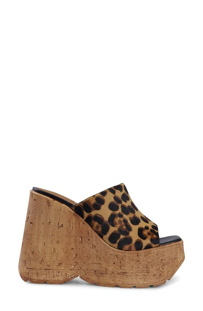 Shop Zigi Zhamira Platform Wedge Sandal In Tan Leopard Print