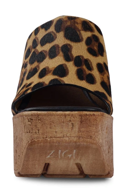 Zigi Zhamira Platform Wedge Sandal In Tan Leopard Print