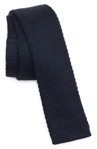 Shop Zegna Ties Oasi Linen Knit Tie In Blue