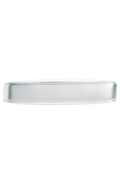 Shop Christian Louboutin Loubila Metallic Leather Shoulder Bag In Silver/ Silver