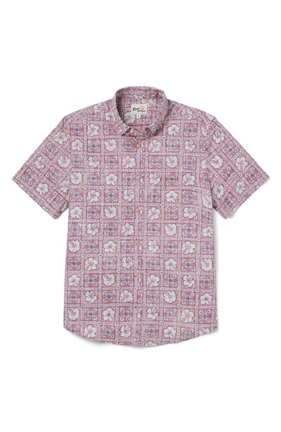 Shop Reyn Spooner Pua Patchwork Tailored Fit Floral Short Sleeve Button-down Shirt In Faded Ginger