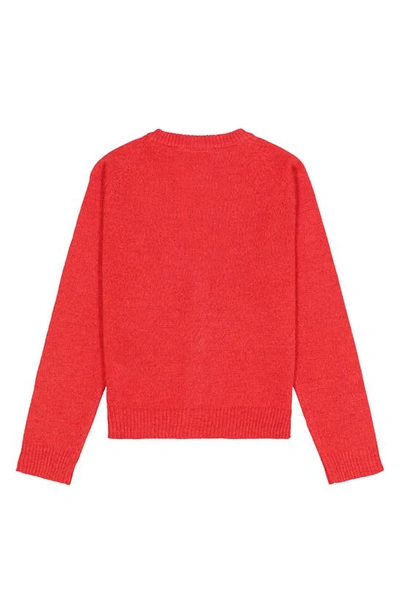 Shop The New Kids' Eve Glitter Cardigan In Bright Red