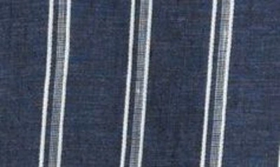 Shop Brunello Cucinelli Stripe Linen Button-up Shirt In Navy