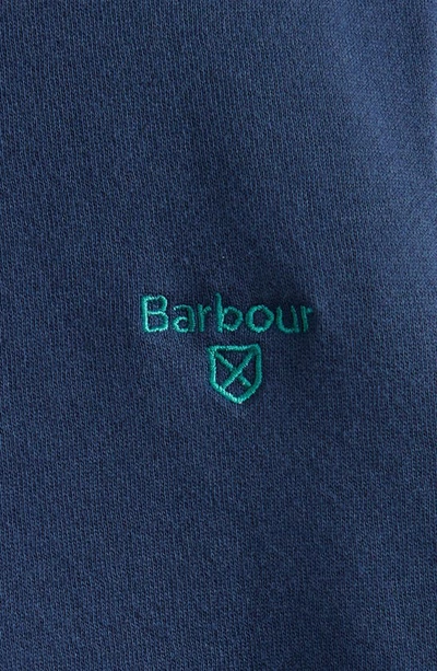 Shop Barbour Kids' Myles Quarter Zip Sweatshirt In Dark Denim