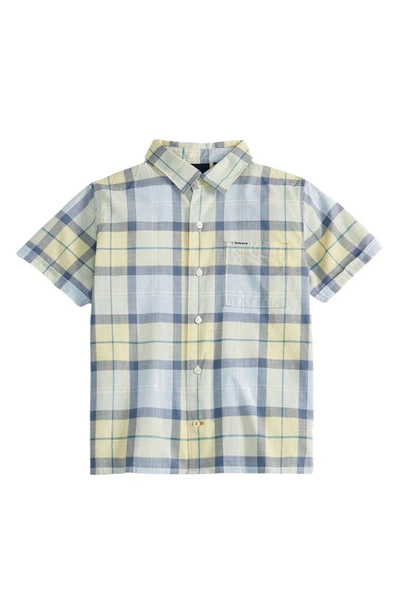 Shop Barbour Kids' Gordon Plaid Short Sleeve Button-up Shirt In Sandsend Tartan
