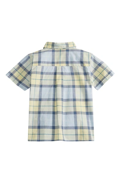 Shop Barbour Kids' Gordon Plaid Short Sleeve Button-up Shirt In Sandsend Tartan