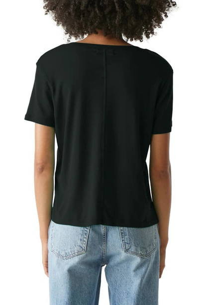Shop Michael Stars Dylan Classic V-neck Shirt In Black