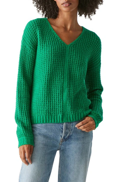 Shop Michael Stars Kelsie V-neck Sweater In Kelly