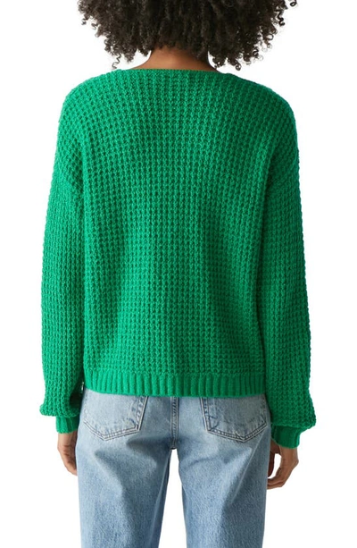 Shop Michael Stars Kelsie V-neck Sweater In Kelly