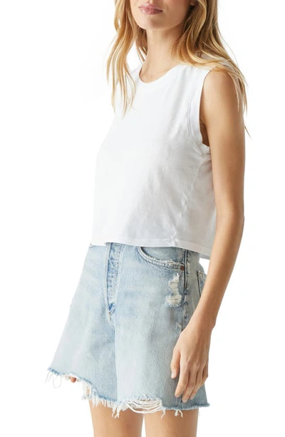 Michael Stars Johnnie Cropped Muscle Tank In White