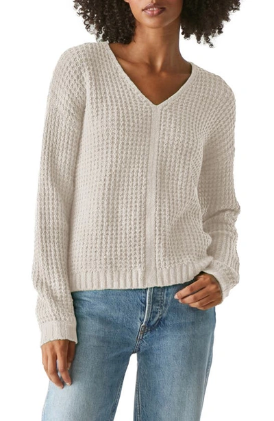 Shop Michael Stars Kelsie V-neck Sweater In Chalk