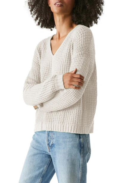 Shop Michael Stars Kelsie V-neck Sweater In Chalk