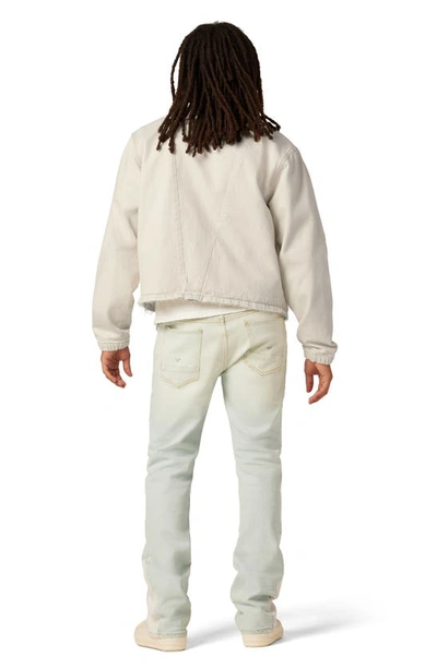 Shop Hudson Crop Denim Coach's Jacket In Sand Strip