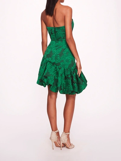 Shop Marchesa Calathea Mini Dress In Emerald
