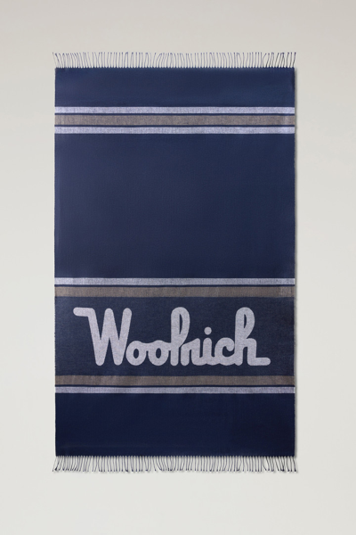 Shop Woolrich Unisex Melton Blue Size One