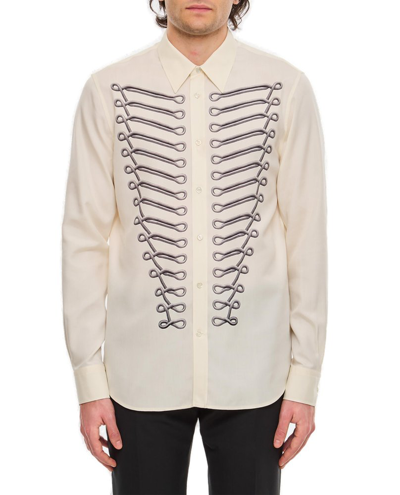 Shop Alexander Mcqueen Frogging Graphic Printed Shirt In White