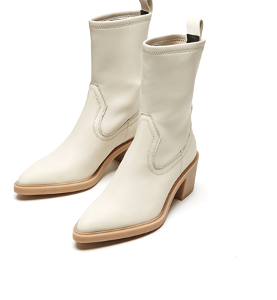 Shop La Canadienne Parks Leather Bootie 2 In Off White