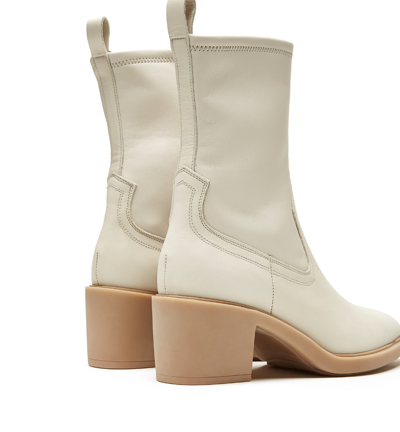 Shop La Canadienne Parks Leather Bootie 2 In Off White