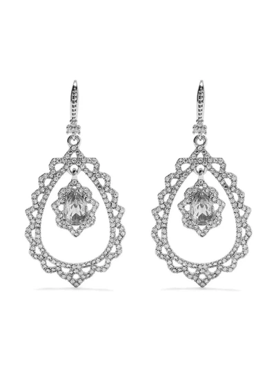 Shop Marchesa Teardrop Chandelier Earring In Crystal