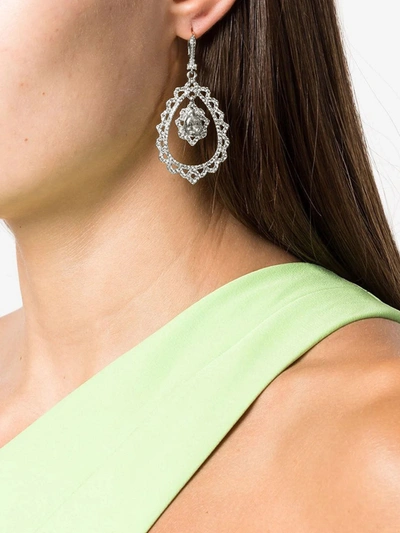 Shop Marchesa Teardrop Chandelier Earring In Crystal