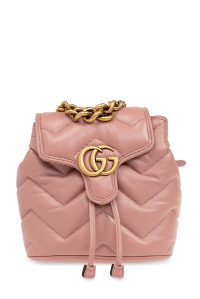 Shop Gucci Gg Marmont Quilted Backpack In Pink