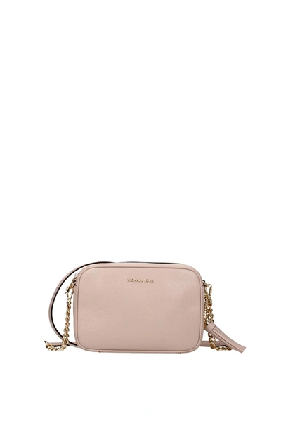 Shop Michael Kors Crossbody Bag Ginny Leather Pink Soft Pink