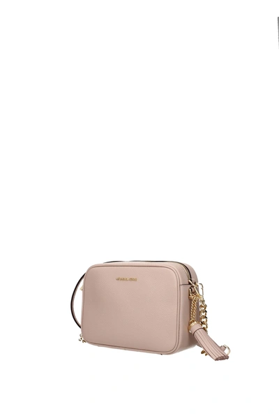 Shop Michael Kors Crossbody Bag Ginny Leather Pink Soft Pink