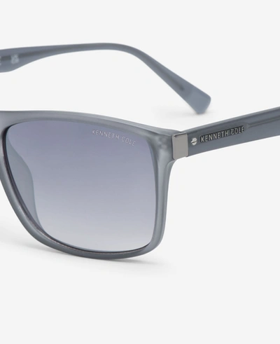 Shop Kenneth Cole Rectangular Sunglasses In Blue