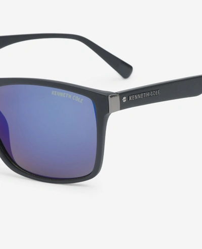 Shop Kenneth Cole Rectangular Sunglasses In Matte Black