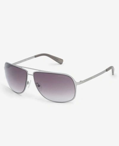 Shop Kenneth Cole Metal Aviator Sunglasses In Nickeltin