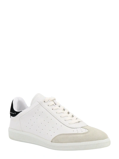 Shop Isabel Marant Leather Sneakers With Rhinestones Detail