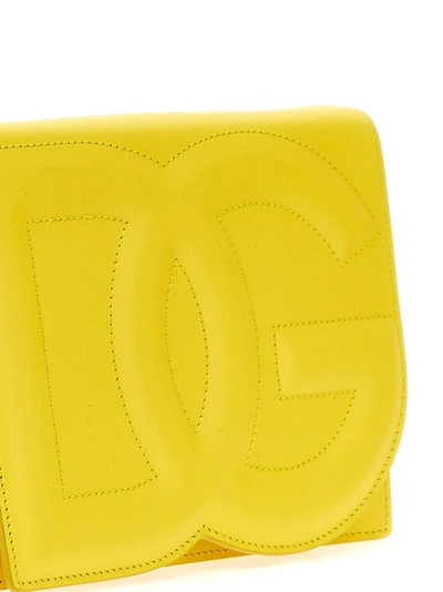 Shop Dolce & Gabbana Logo Shoulder Strap Crossbody Bags Yellow
