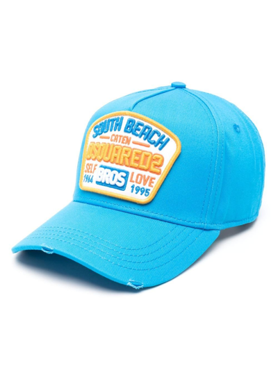 Shop Dsquared2 Blue Logo-patch Cotton Baseball Cap