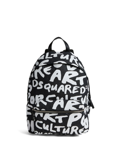 Shop Dsquared2 Black Logo-print Backpack