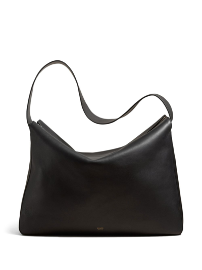 Shop Khaite The Large Elena Leather Shoulder Bag In Black