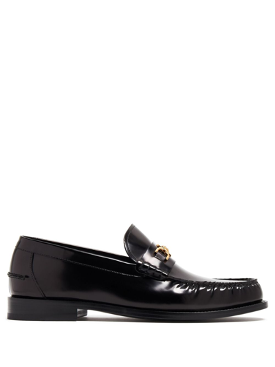 Shop Versace Medusa '95 Leather Loafers - Men's - Calf Leather In Black