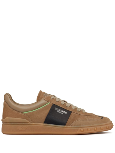 Shop Valentino Upvillage Suede Sneakers - Men's - Polyamide/bos Taurus/plastic In Brown