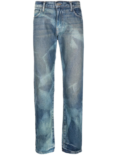 Shop 424 X Armes Blue Bleached Straight Leg Jeans