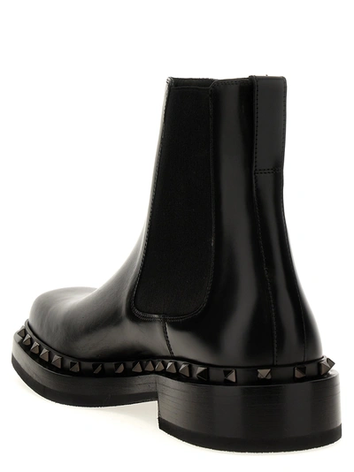 Shop Valentino Rockstud M-way Boots, Ankle Boots Black