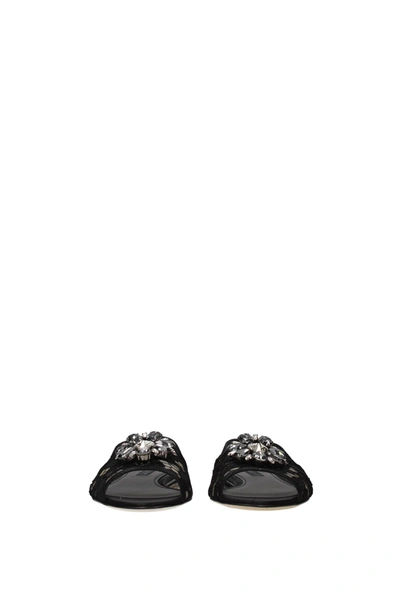 Shop Dolce & Gabbana Slippers And Clogs Lace Black