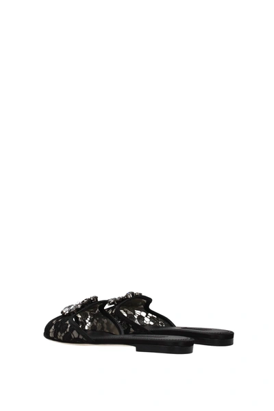 Shop Dolce & Gabbana Slippers And Clogs Lace Black