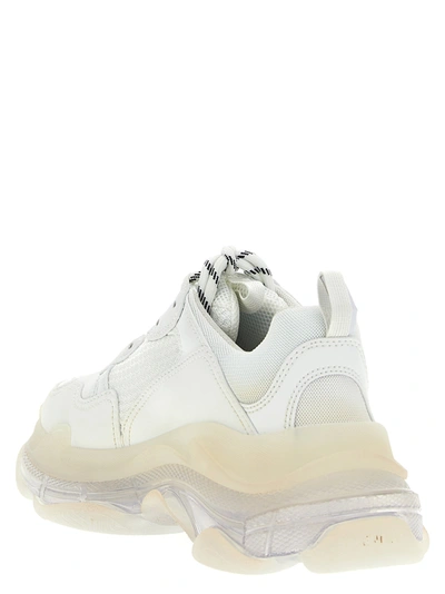 Shop Balenciaga Triple S Clear Sole Sneakers White