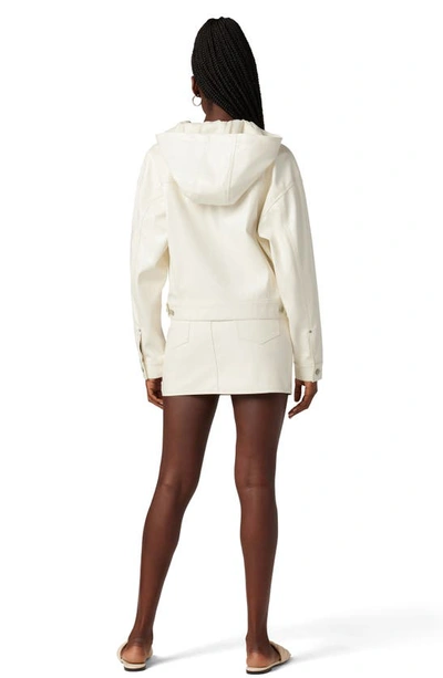 Shop Hudson Jeans The Viper Faux Leather Miniskirt In Patent Egret