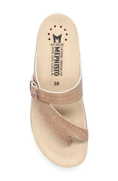 Shop Mephisto Helen Toe Loop Sandal In Old Pink Reptile Print Leather