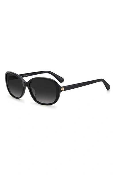 Shop Kate Spade Izabella 55mm Gradient Oval Sunglasses In Black Gold / Grey